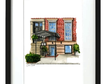 Blue Hill - NYC Storefront - Aquarell Druck