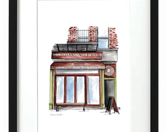Tompkins Square Bagels - NYC Storefronts - Watercolor Print