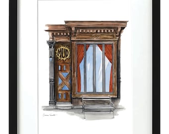 Schlamm - NYC Storefronts - Aquarell Druck
