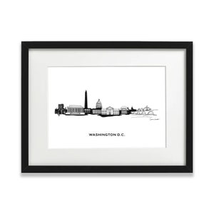 Washington D.C. Skyline - Hand Drawn - Print