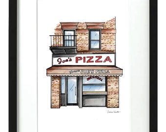 Joe's Pizza - NYC Storefront - Watercolor Print