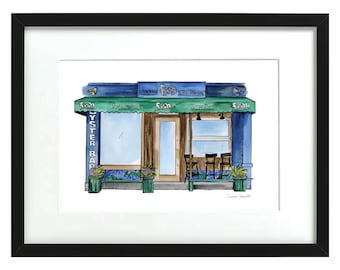 Fische - NYC Storefronts - AquarellDruck