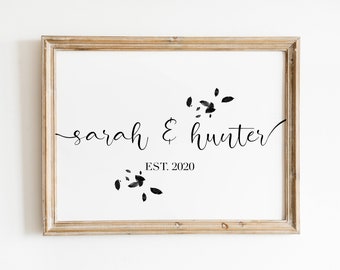 Personalisierte PaarNamen Prints, Hochzeitsgeschenke, druckbare Kunst, Druckdesign, Paare Drucke, benutzerdefinierte Drucke, digitale Kunst, Wanddekoration, Drucke