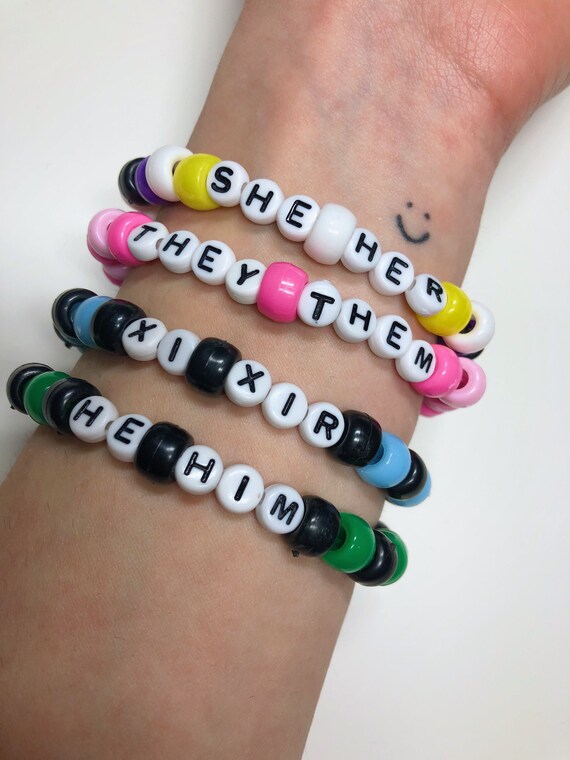 Pronoun Bracelets - Etsy