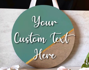 Custom sign, custom door sign,  custom wood sign, reversible sign, personalized sign, door hanger, fun home decor, bright home decor,