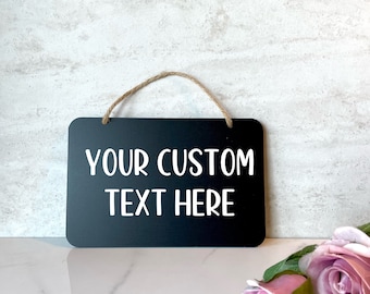 Custom door sign, reversible personalized door hanger, reversible door sign, Personalized door hanger, custom door hanger, In a meeting sign