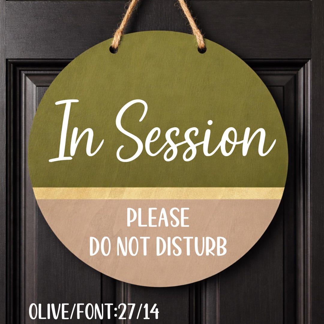 In Session Sign, in Session Door Sign, Custom Reversible Door Sign With ...