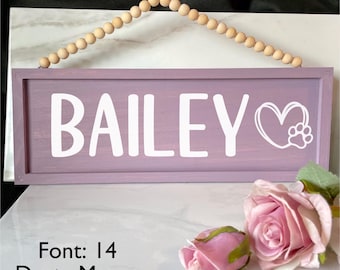 Personalized Pet Sign, Custom text hanger, custom pet sign, Personalized rustic dog/cat sign, Pet name welcome sign, Welcome door hanger