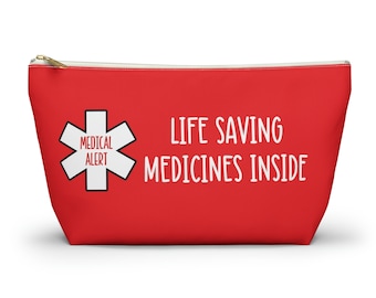 Medicine Bag, Emergency Medication Bag, Diabetes bag, Medical Alert Bag, Pill organizer travel bag, Meds Pouch, Meds Bag