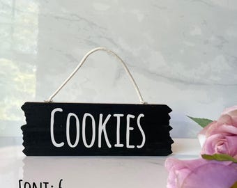 Custom Mini Sign, small rustic wood sign, personalized wood sign, small hanging wood sign, wedding table sign, Food sign, small display sign