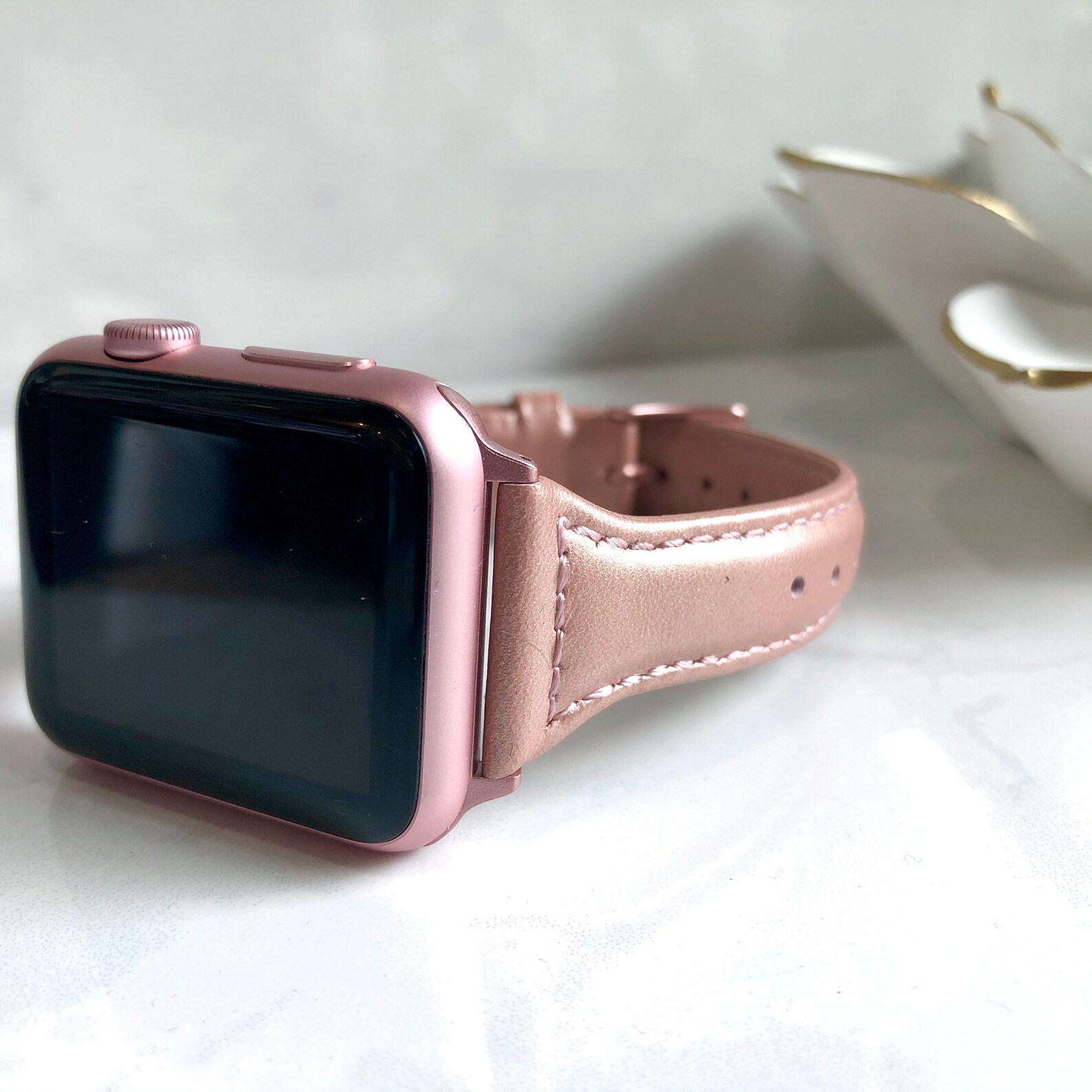 Thin Rose Gold Apple Watch Band iWatch Apple Cuff Dainty | Etsy