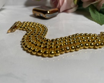 Correa de Apple con cuentas doradas brillantes, correa de Apple Watch dorada / correa de reloj con cuentas / correa elegante para Apple iWatch, pulsera de Apple,