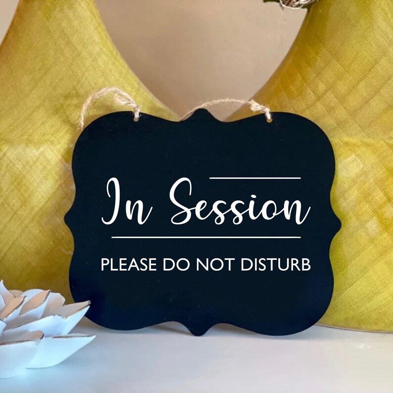 In Session Sign, Custom Door Sign, Personalized Door Hanger, Reversible ...
