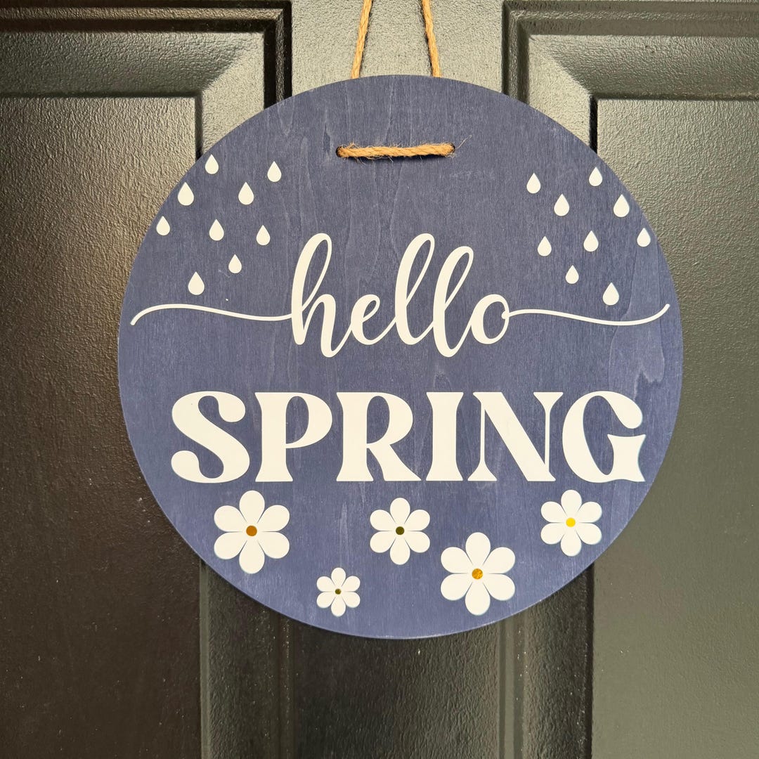 Hello Spring Door Decor, Spring Door Sign, Floral Spring Door Wreath - Etsy