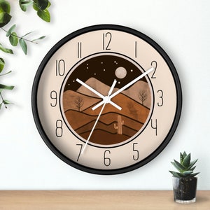 Wall Clock, Clocks, Desert, Organic Theme, Wooden Clock, Time, Wall Decor