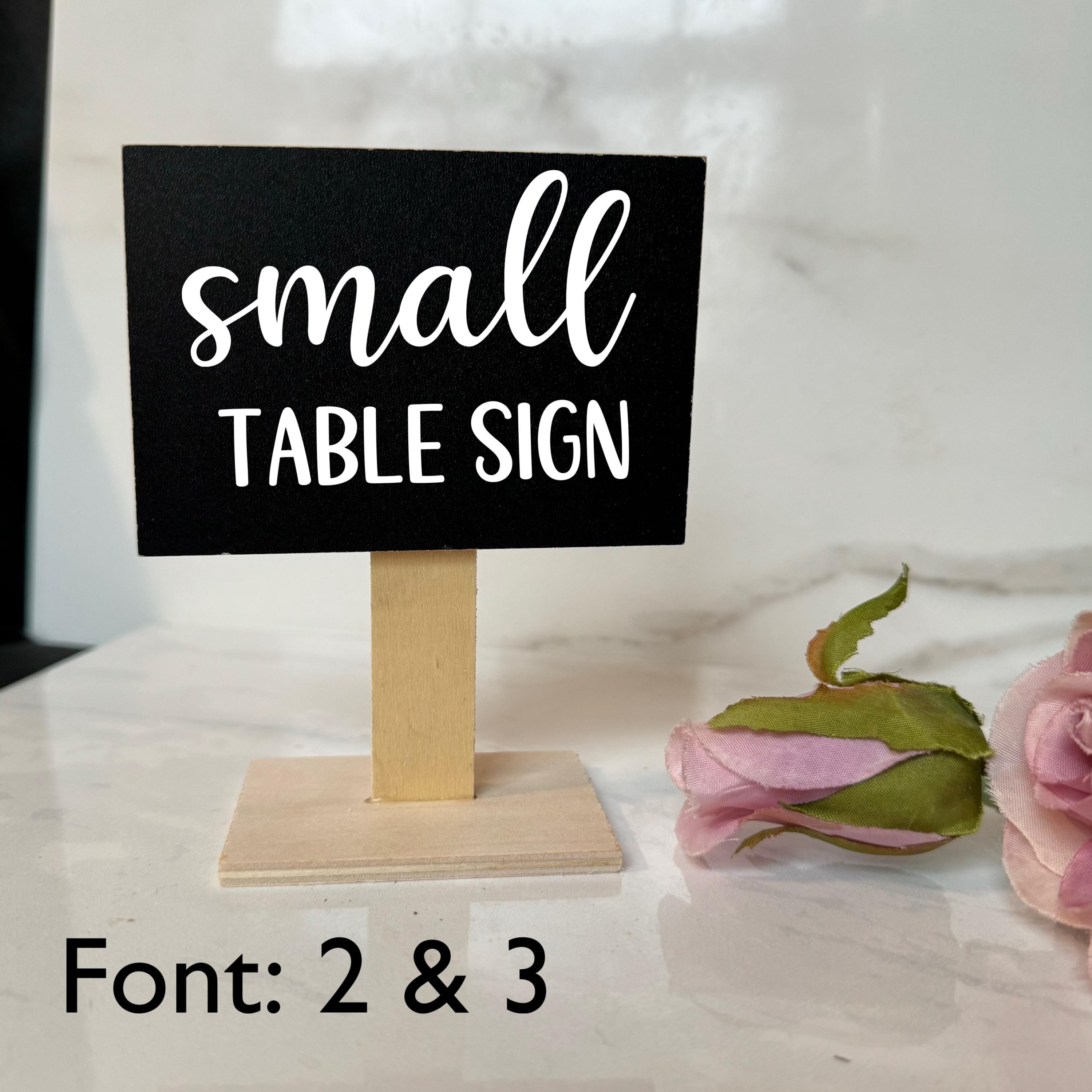 Table Food Sign Color Mini Table Top Sign, Custom Food Sign, Personalized Small Sign, Table ...