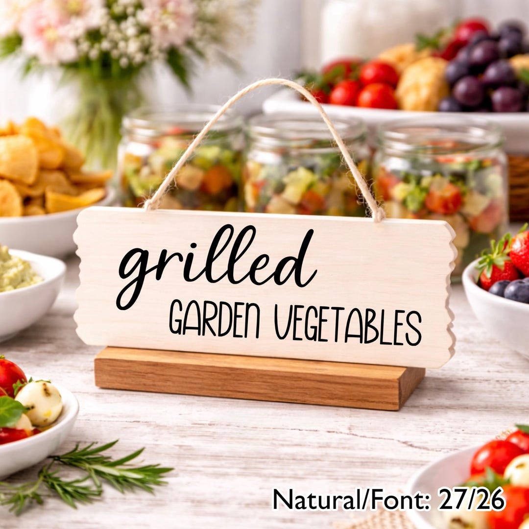 Dinner Set Sign Custom Wood Tabletop Sign, Buffet Food Display Card, Wedding Sign - Etsy