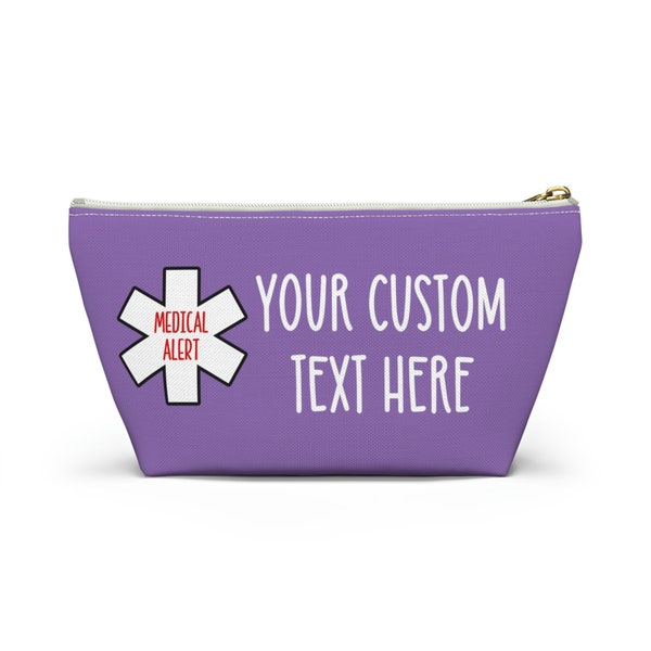 Custom Medicine Bag, Personalized Emergency Medication Bag, Diabetes bag, Medical Alert Bag, Pill organizer travel bag, Meds Pouch,