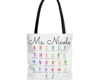 Teacher Tote bag, Teacher appreciation gift, Custom Teacher gift, Teacher appreciation week gift, Teacher thank you gift, personalized gift,