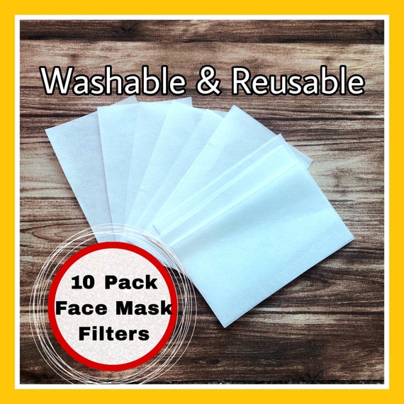 10 Pack of Filters for Face Masks Washable Reusable Etsy