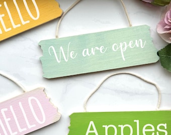 Mini Sign, small rustic wood sign, personalized wood sign, small hanging wood sign, wedding table sign, Food sign, small display sign