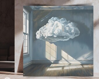 Minimalist Blue Cloud Print – Wall Art for Living Room – INSTANT DOWNLOAD