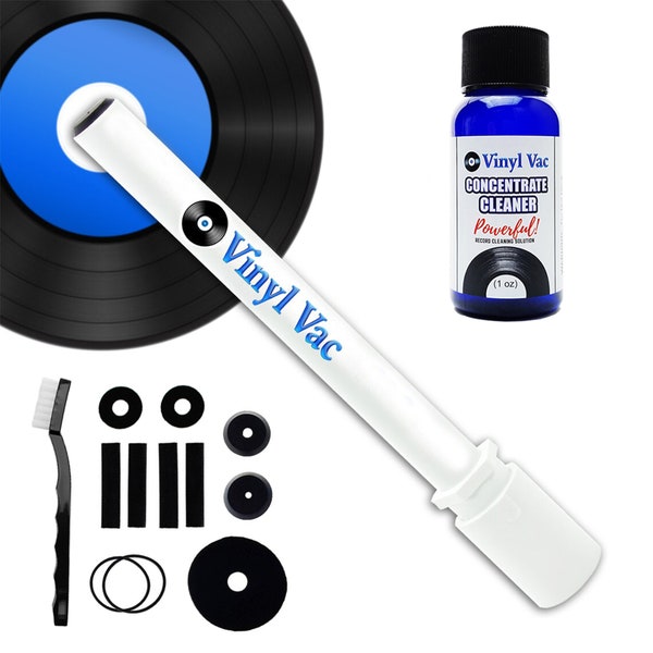 Vinyl Vac 45 Combo - Record Cleaning Kit Vinyl Vac 45 with Vinyl Vac Concentrate Cleaner (1 oz) w/NO Alcohol - Safe for Your Records!