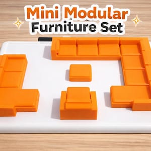 14pc Mini Modular Furniture Layout Kit with Magnets and Whiteboard Room Planning & Visualization Tool