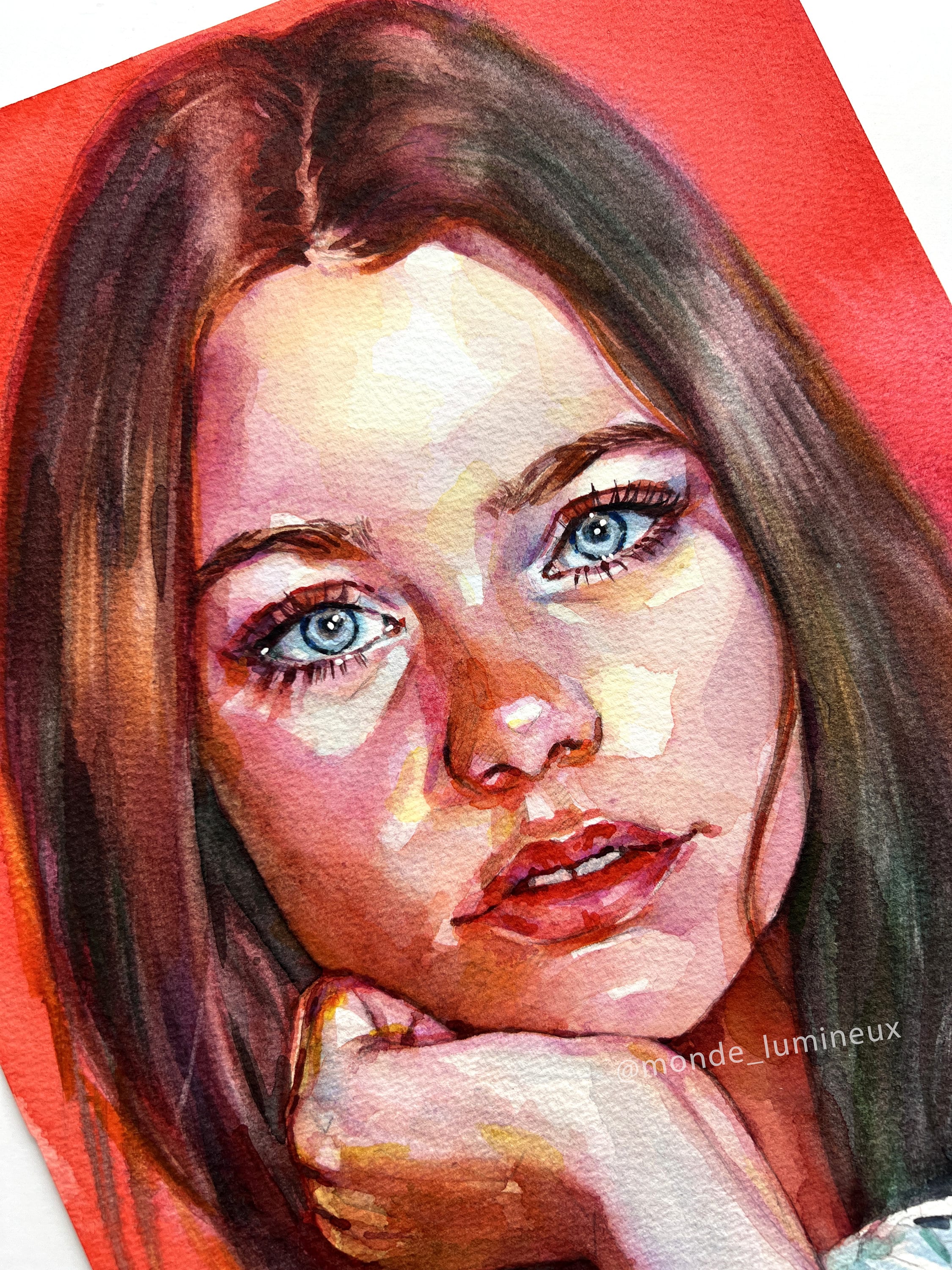 Susan Dey Watercolor Portrait, Original Hand-painted Art