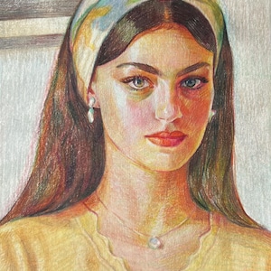 Ritratto di donna a matita, disegno artistico femminile unico, arte realistica fatta a mano