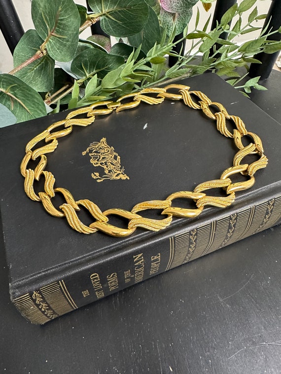 Vintage Napier gold tone chain necklace - image 1