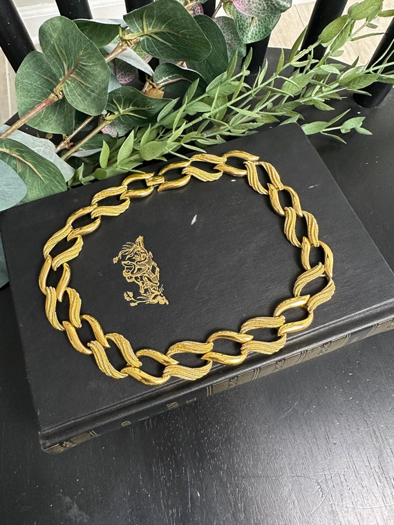 Vintage Napier gold tone chain necklace - image 2