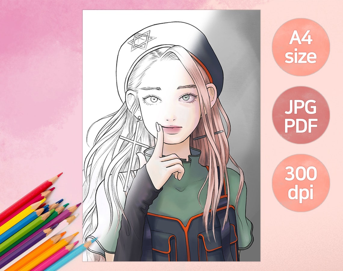 Military Girl Coloring Page for Adults Printable Easy Coloring Page - Etsy