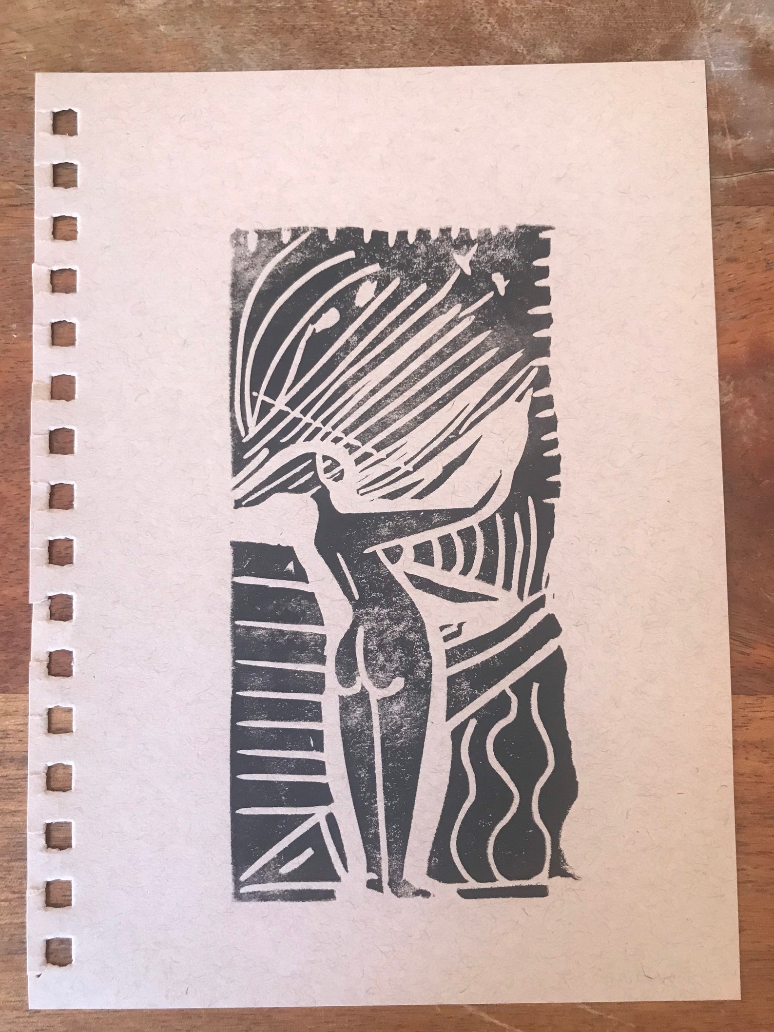 Goddess - Lino Cut Print - Etsy