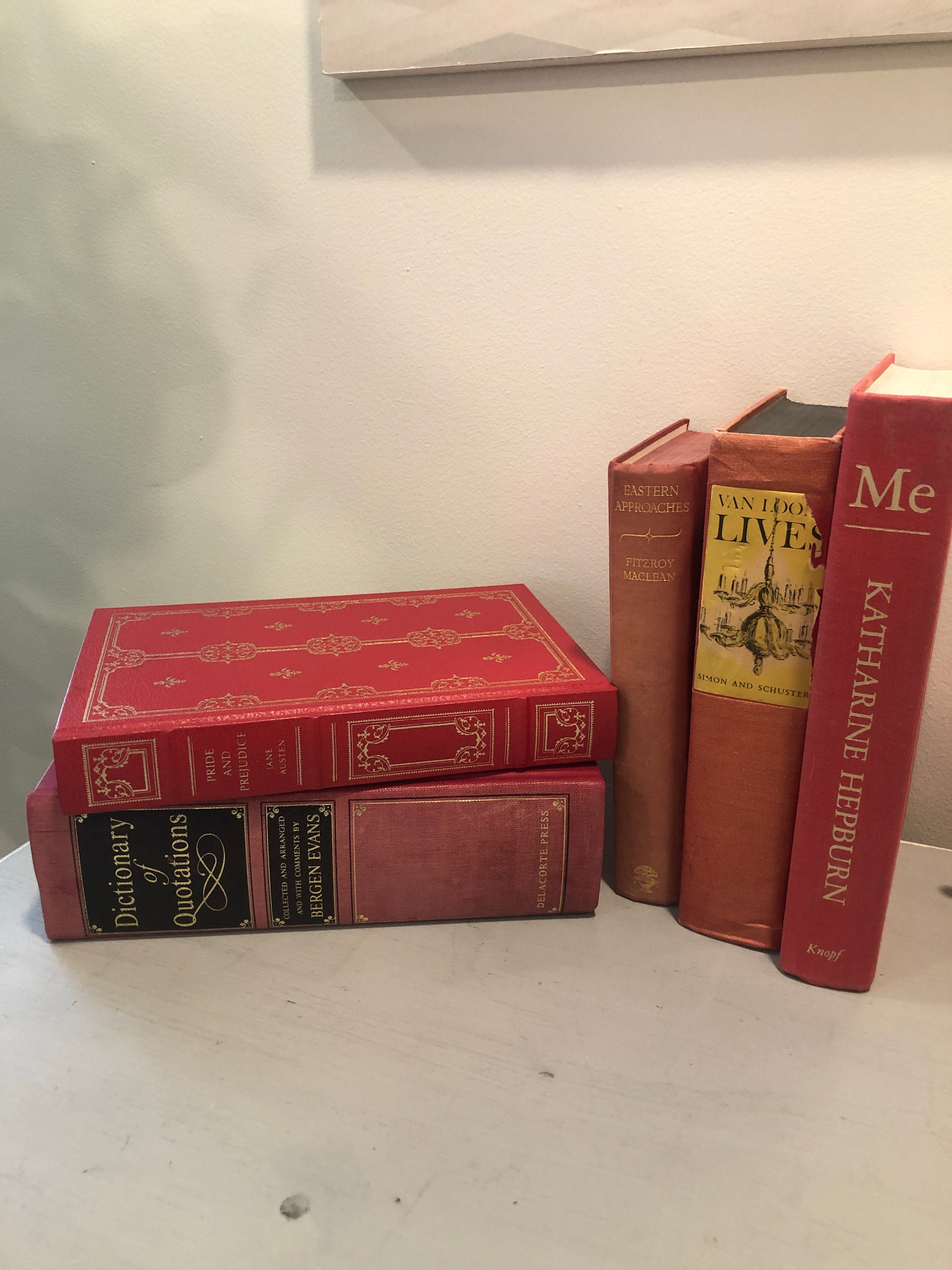 Lot of 5 Vintage Old Rare Antique Hardcover Books Mixed Red Etsy