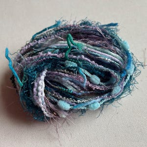 Yarn sampler, Fiber for embellishments, Mix media arts, Multicolor weaving yarn bundle, Fiber arts, Yarn add-ins, Craft yarn, 12 or 24 yards