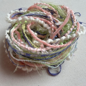 Yarn sampler, Fiber for embellishments, Mix media arts, Multicolor weaving yarn bundle, Fiber arts, Yarn add-ins, Craft yarn, 12 or 24 yards