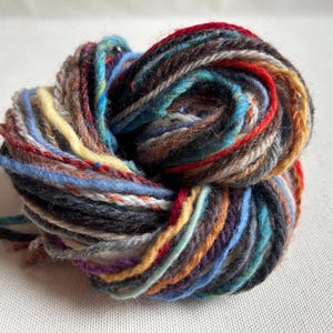 30 yards wool yarn sampler, Fiber  for embellishments, Mix media arts, Multicolor weaving yarn bundle, Fiber arts, Yarn add-ins, Craft yarn