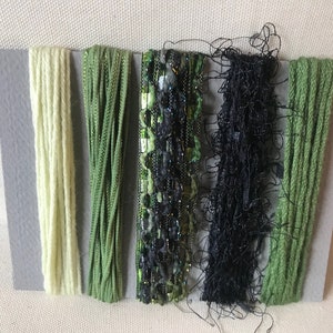 Yarn sampler, Fiber  for embellishments, Mix media arts, Multicolor weaving yarn bundle, Fiber arts, Yarn add-ins, Craft yarn