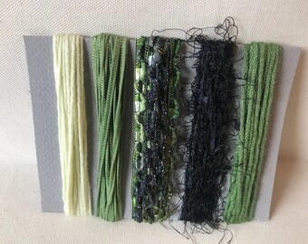 Multicolor Yarn Sampler: Fiber Embellishments for Mixed Media Arts