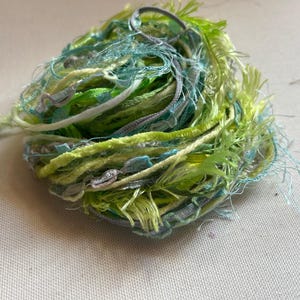 Yarn sampler, Fiber for embellishments, Mix media arts, Multicolor weaving yarn bundle, Fiber arts, Yarn add-ins, Craft yarn, 12 or 24 yards