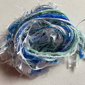 Yarn sampler, Fiber for embellishments, Mix media arts, Multicolor weaving yarn bundle, Fiber arts, Yarn add-ins, Craft yarn, 12 or 24 yards