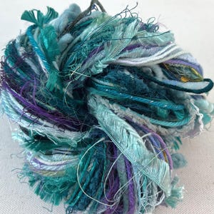 50 yards yarn sampler, Fiber  for embellishments, Mix media arts, Multicolor weaving yarn bundle, Fiber arts, Yarn add-ins, Craft yarn