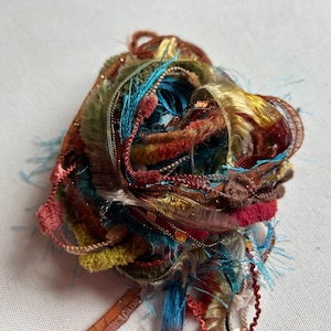 Yarn sampler, Fiber for embellishments, Mix media arts, Multicolor weaving yarn bundle, Fiber arts, Yarn add-ins, Craft yarn, 12 or 24 yards