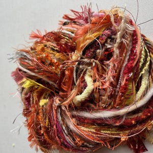 50 yards yarn sampler, Fiber  for embellishments, Mix media arts, Multicolor weaving yarn bundle, Fiber arts, Yarn add-ins, Craft yarn