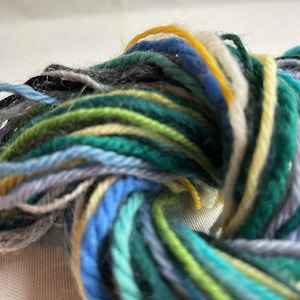 30 yards wool yarn sampler, Fiber  for embellishments, Mix media arts, Multicolor weaving yarn bundle, Fiber arts, Yarn add-ins, Craft yarn