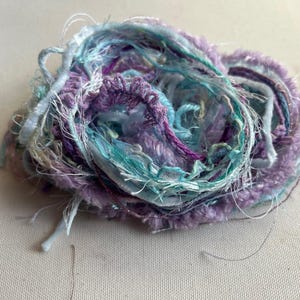 Yarn sampler, Fiber for embellishments, Mix media arts, Multicolor weaving yarn bundle, Fiber arts, Yarn add-ins, Craft yarn, 12 or 24 yards