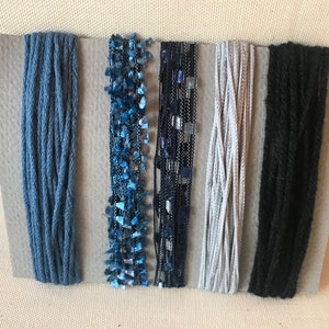 Yarn sampler, Fiber  for embellishments, Mix media arts, Multicolor weaving yarn bundle, Fiber arts, Yarn add-ins, Craft yarn