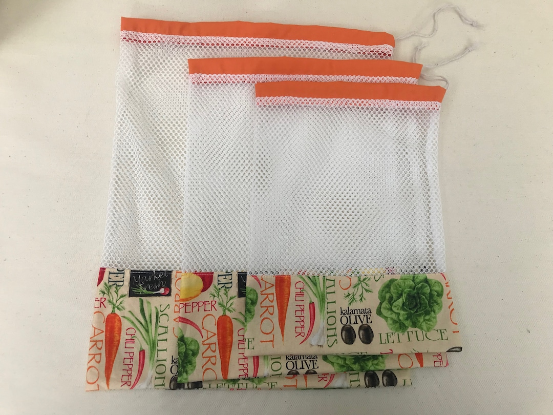 Fabric Produce Bags Single or Set Veggie/fruit Mesh Bags Set Etsy