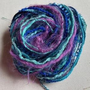 Yarn sampler, Fiber for embellishments, Mix media arts, Multicolor weaving yarn bundle, Fiber arts, Yarn add-ins, Craft yarn, 12 or 24 yards